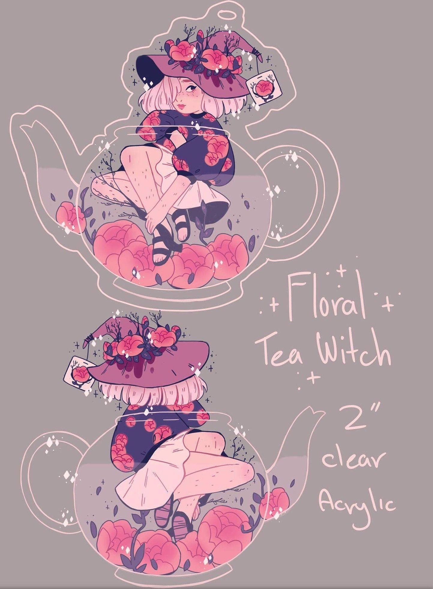 Té Floral con Estética de Bruja Fondos de pantalla