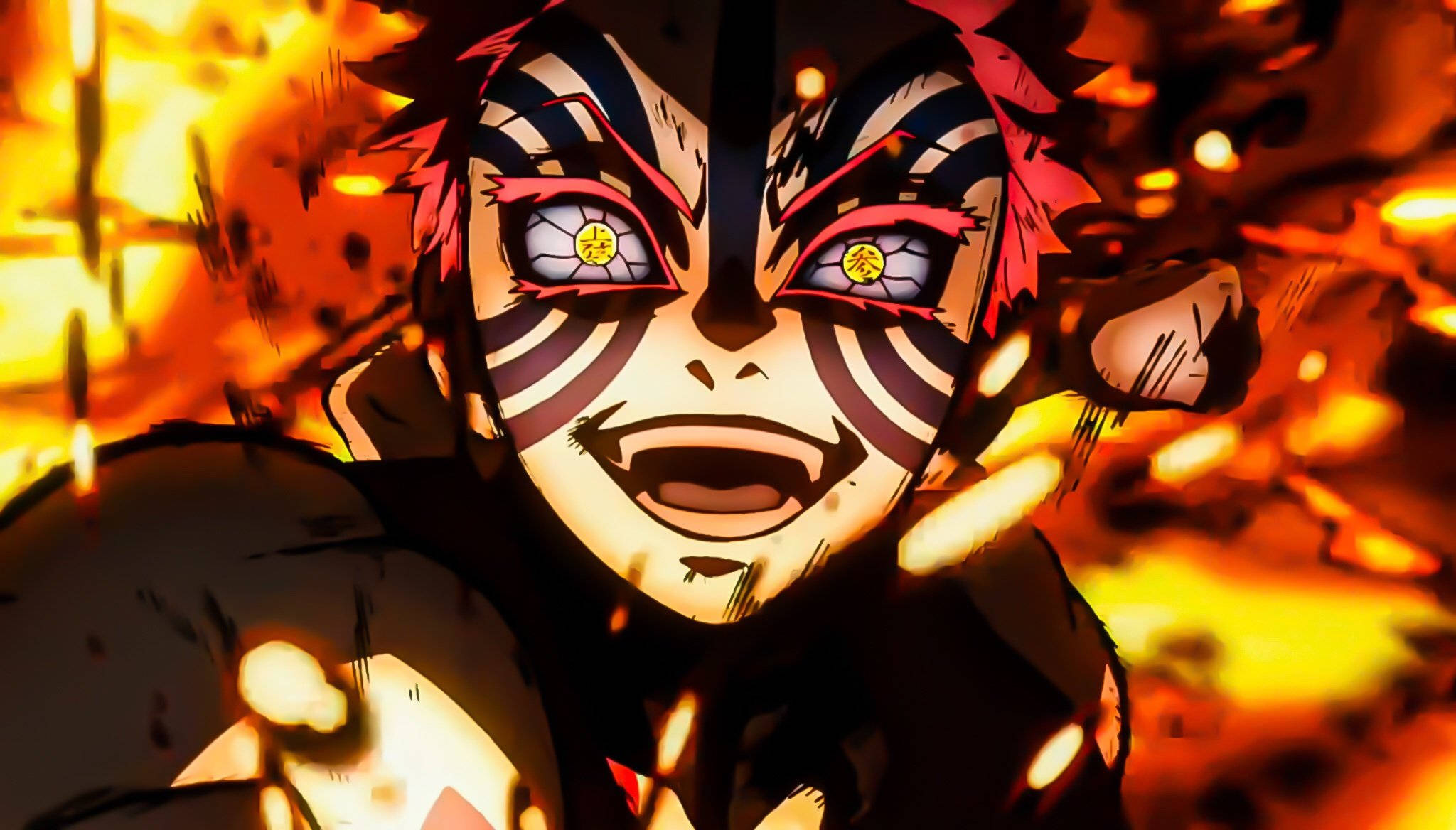 Técnica Demoníaca del Desorden de Akaza de Demon Slayer Fondos de pantalla