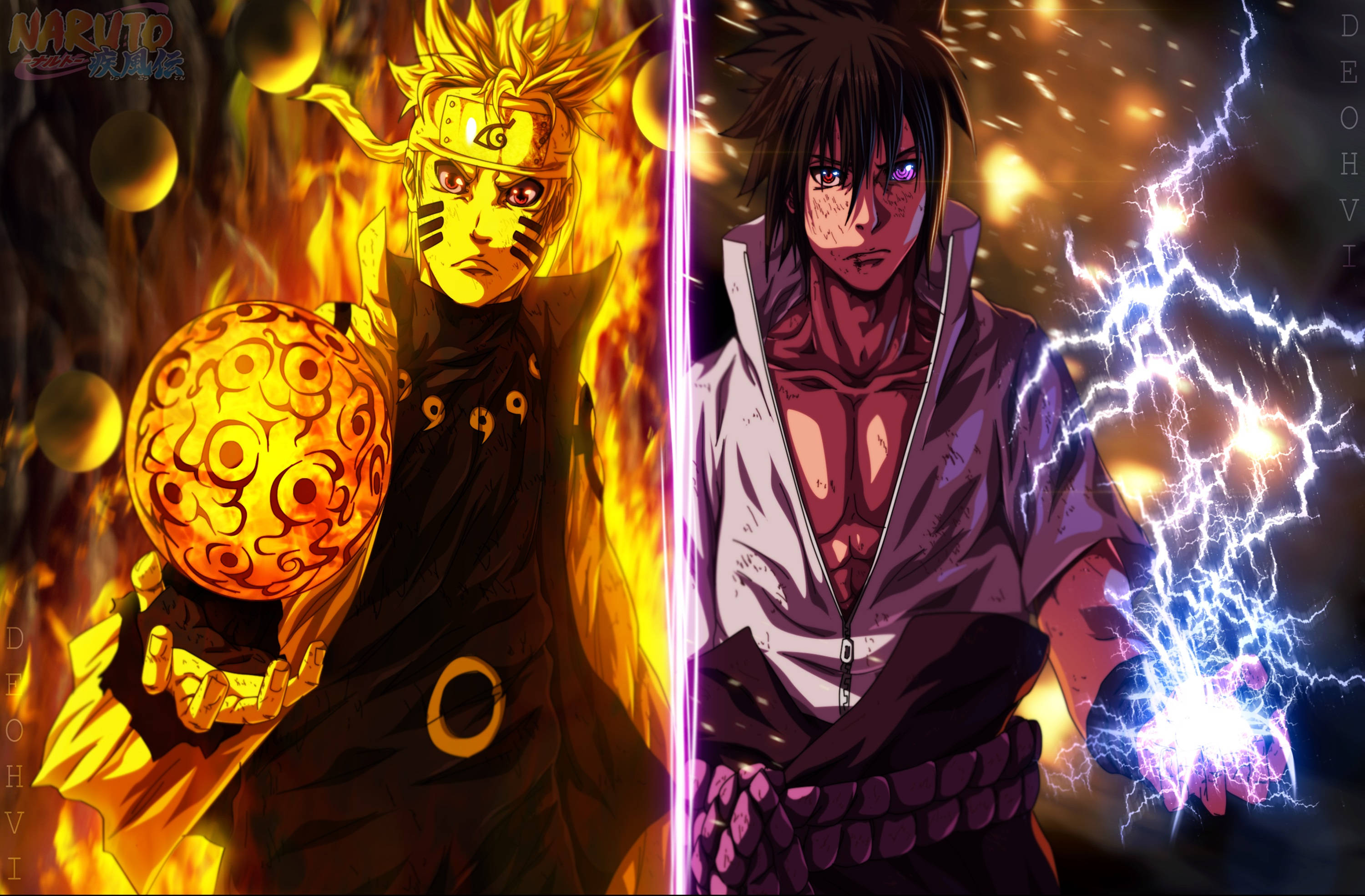 Técnicas de Sasuke y Naruto Fondos de pantalla