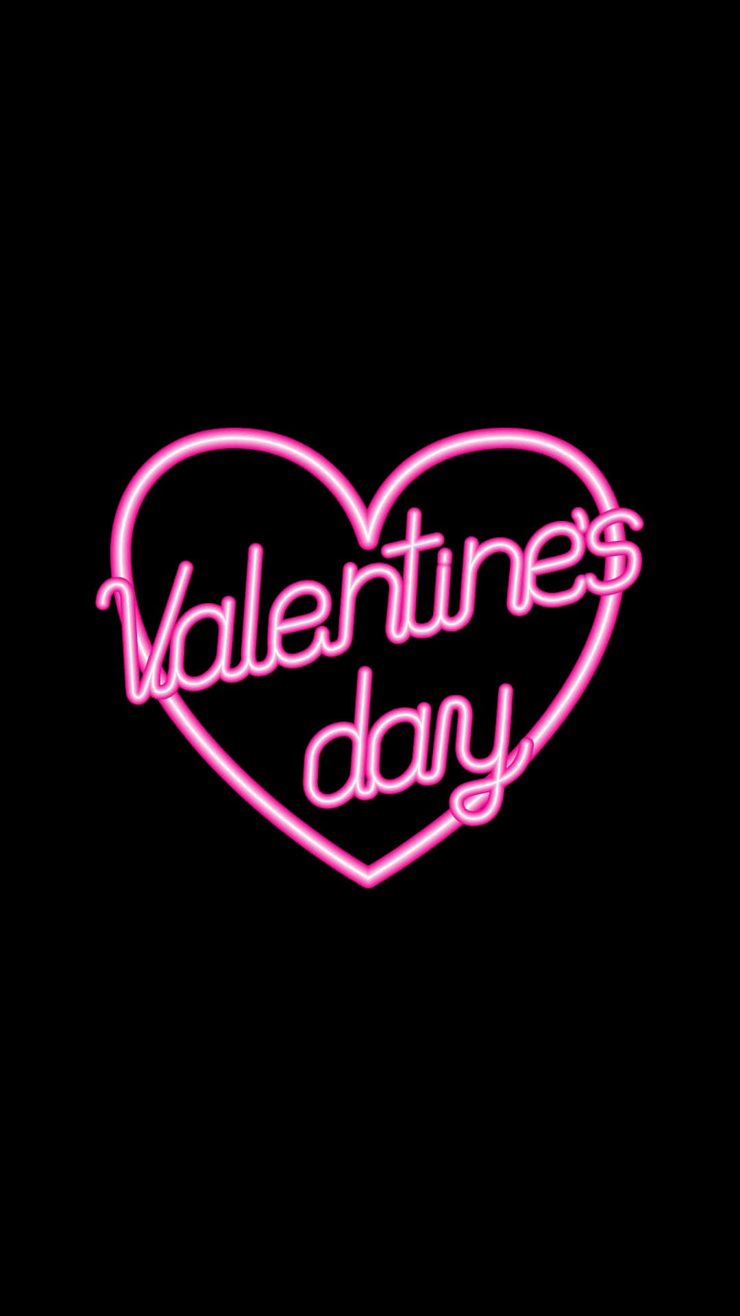 Teléfono del Día de San Valentín con Luz Neón Rosa Fondos de pantalla