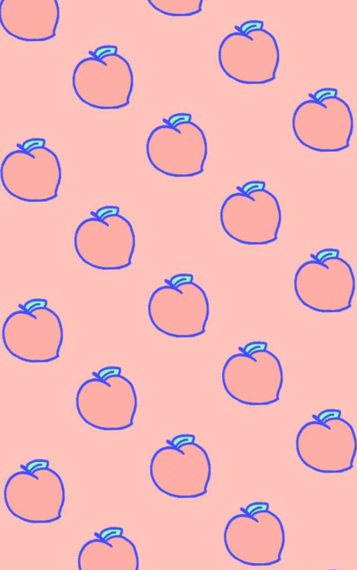 Teléfono estético color durazno con dibujos animados Fondos de pantalla
