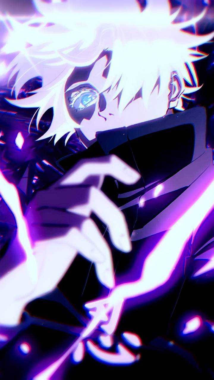 Teléfono morado y negro de Gojo Sataru Fondos de pantalla