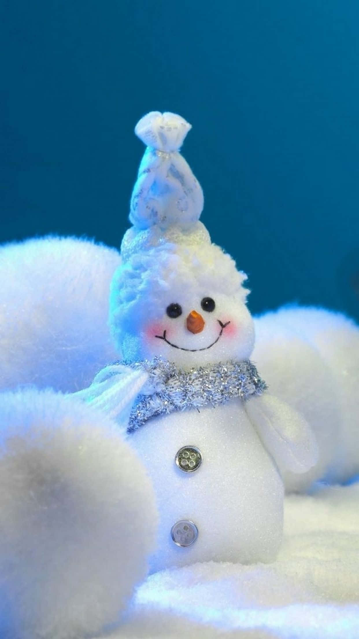 Teléfono Navideño de Muñeco de Nieve Sonriente Fondos de pantalla