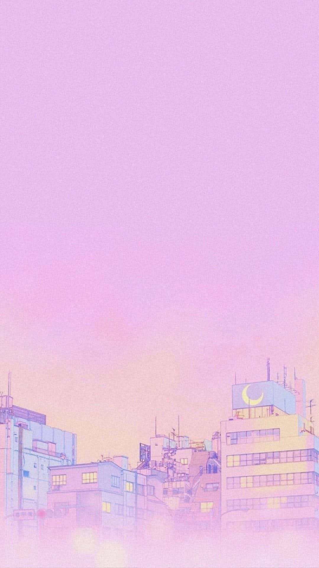 Teléfono rosa pastel de ciudad linda Fondos de pantalla