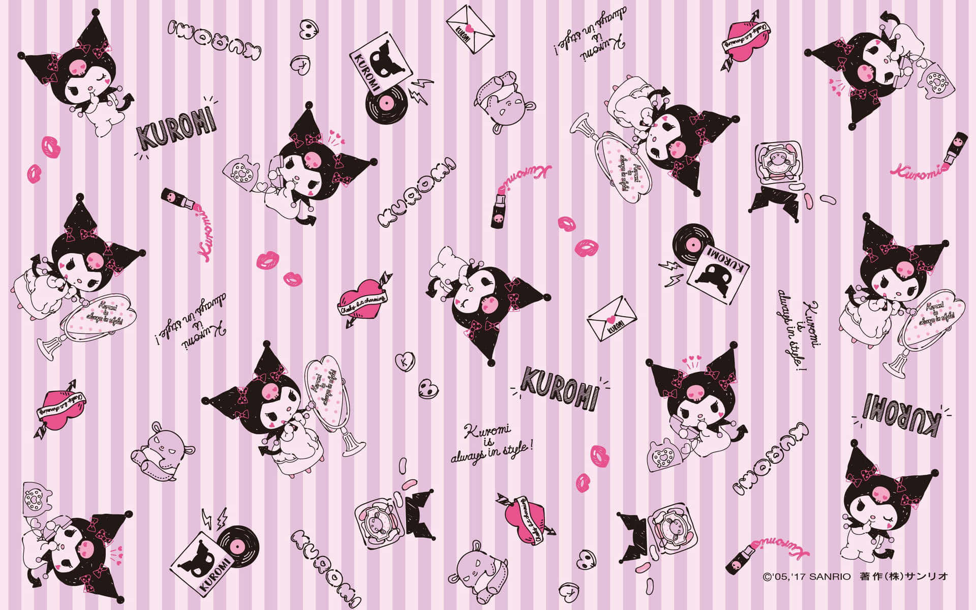Tema de pantalla de escritorio de Kuromi lindo Fondos de pantalla