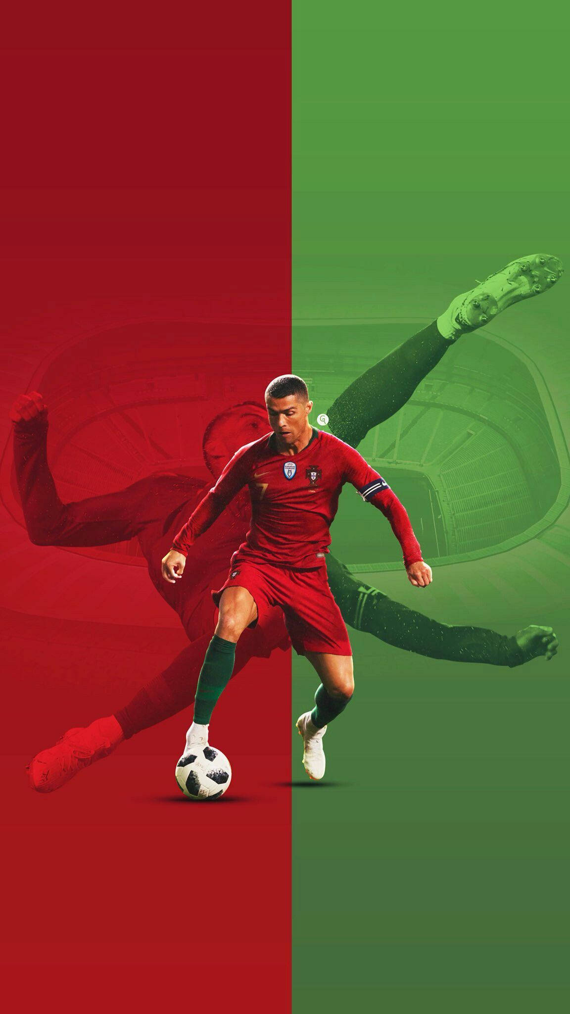 Tema rojo y verde genial de Cristiano Ronaldo Fondos de pantalla