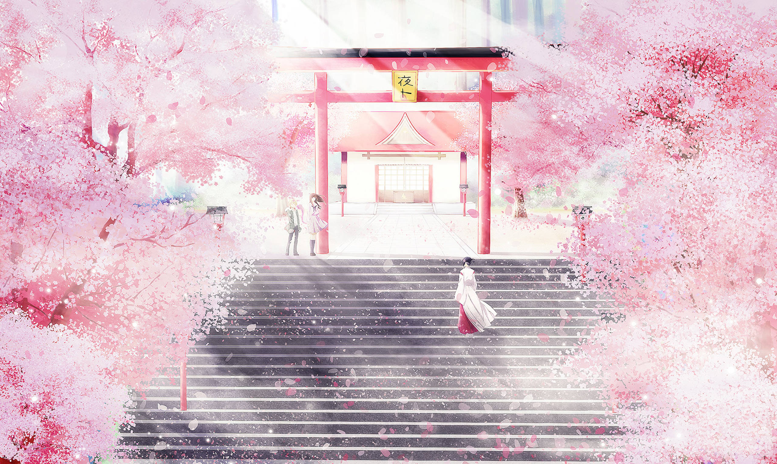 Templo Noragami Estética Anime Rosa Fondos de pantalla
