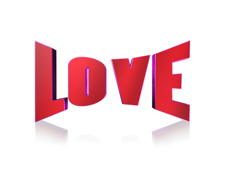 Texto 3D Rojo Amor sobre Fondo Negro Fondos de pantalla