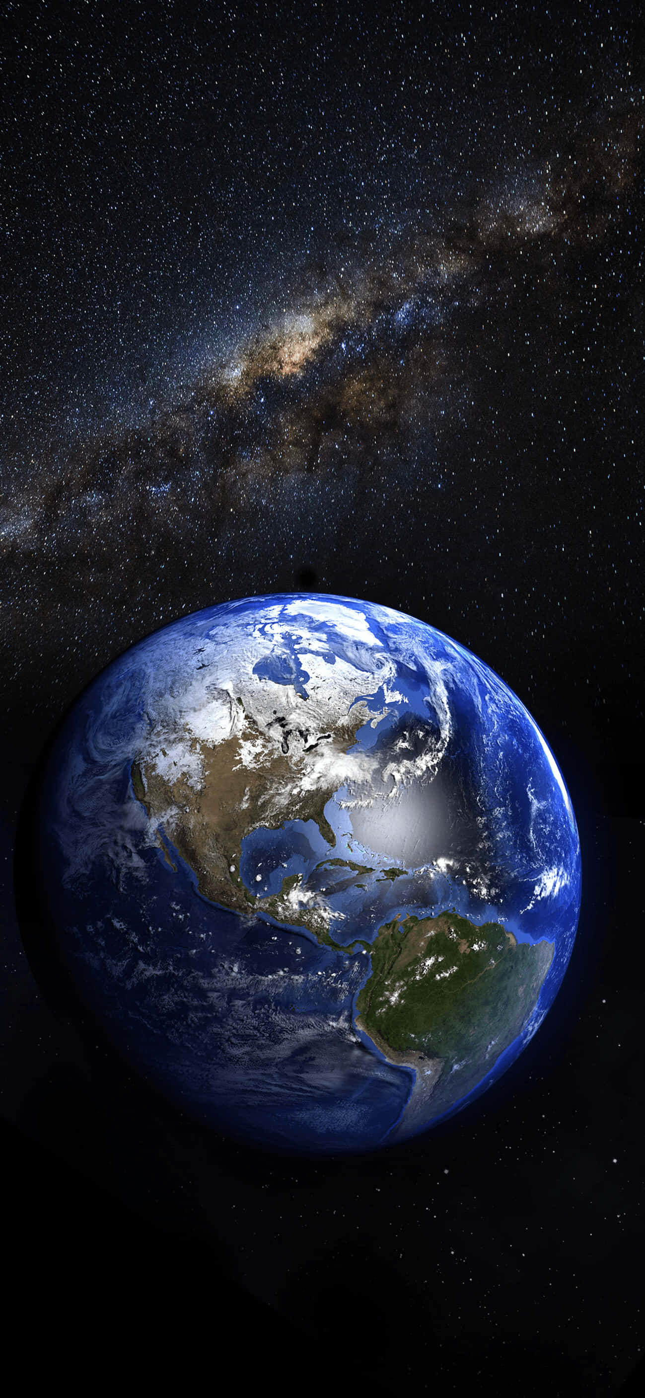Tierra de iPhone con estrellas en la galaxia Fondos de pantalla