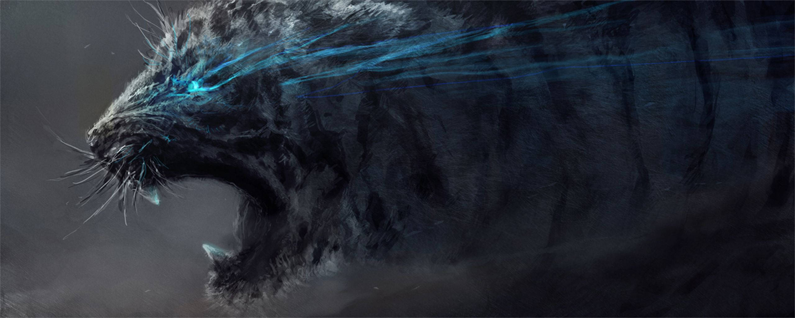 Tigre rugiente en busca de un desafío Fondos de pantalla