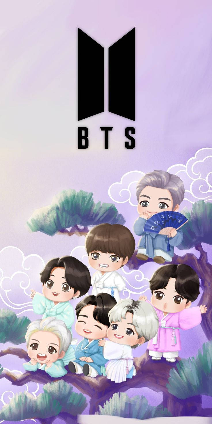 Tiny Tan BTS en la Copa de un Árbol Fondos de pantalla