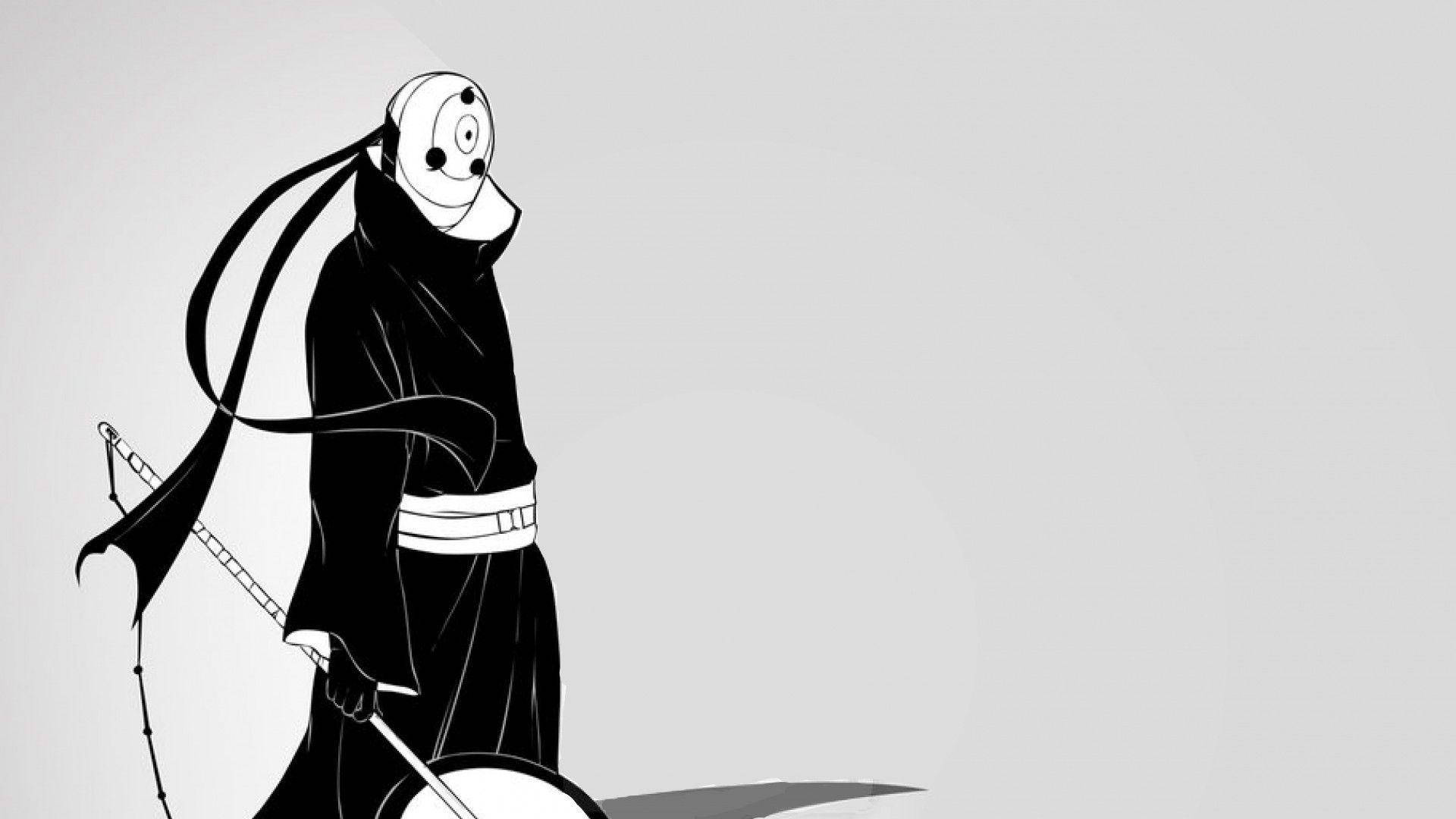Tobi Naruto estética blanco y negro Fondos de pantalla