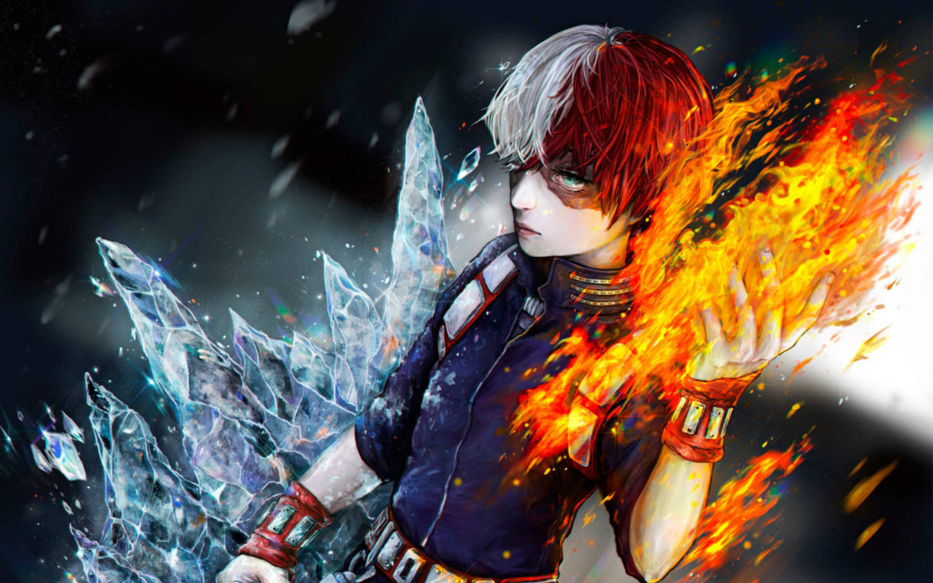 Todoroki Héroe Lindo de Dos Elementos Fondos de pantalla