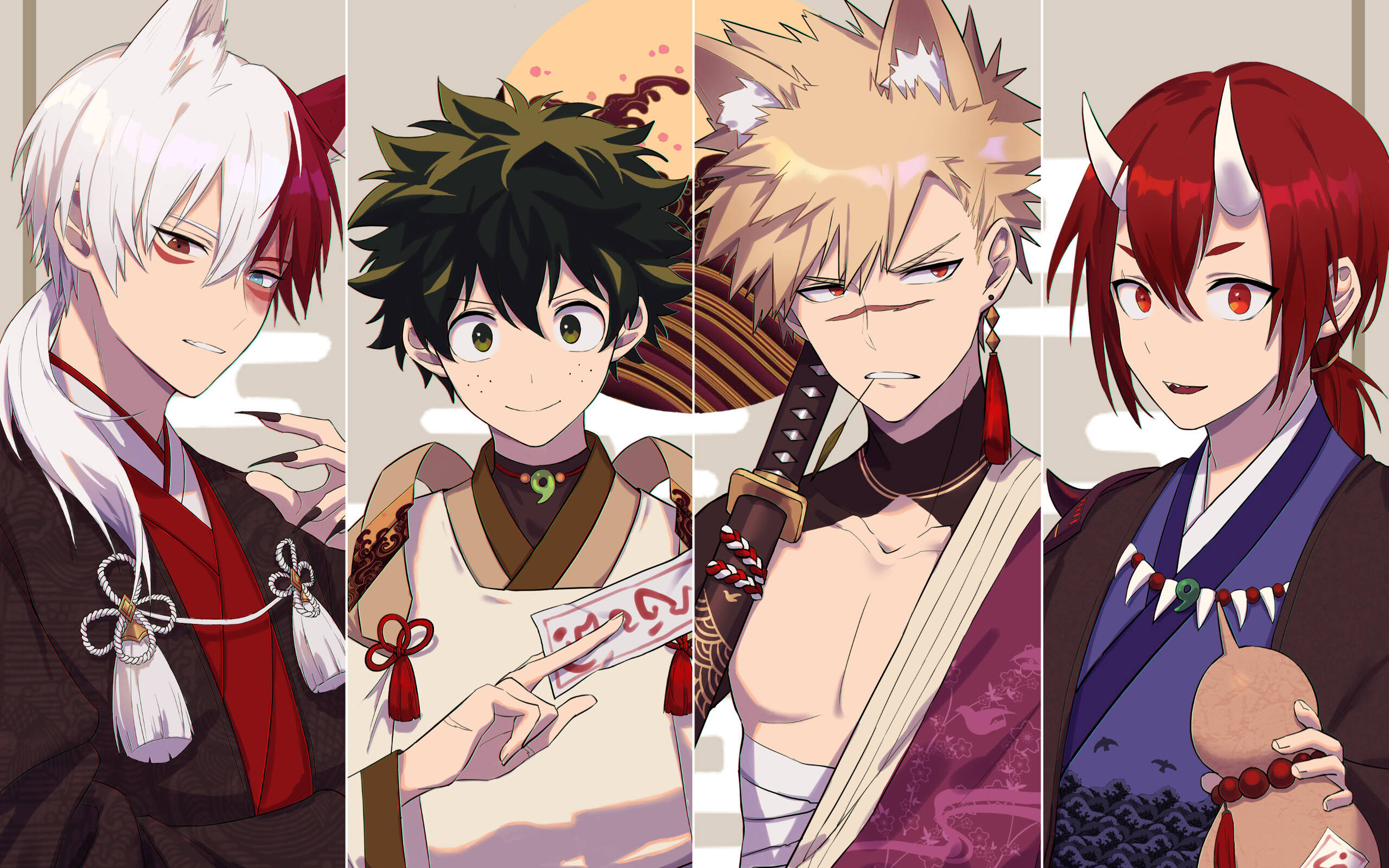 Todoroki lindo con Bakugo y Midoriya Fondos de pantalla