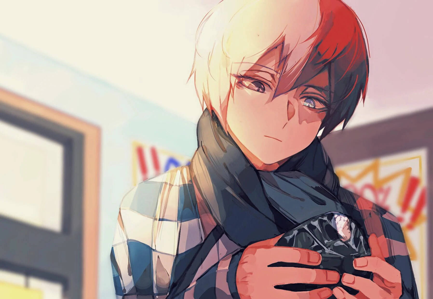 Todoroki Tierno Sosteniendo una Piedra de Cristal Fondos de pantalla