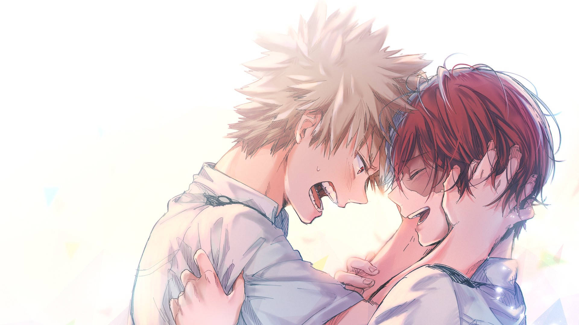 Todoroki y Bakugo lindos en blanco Fondos de pantalla