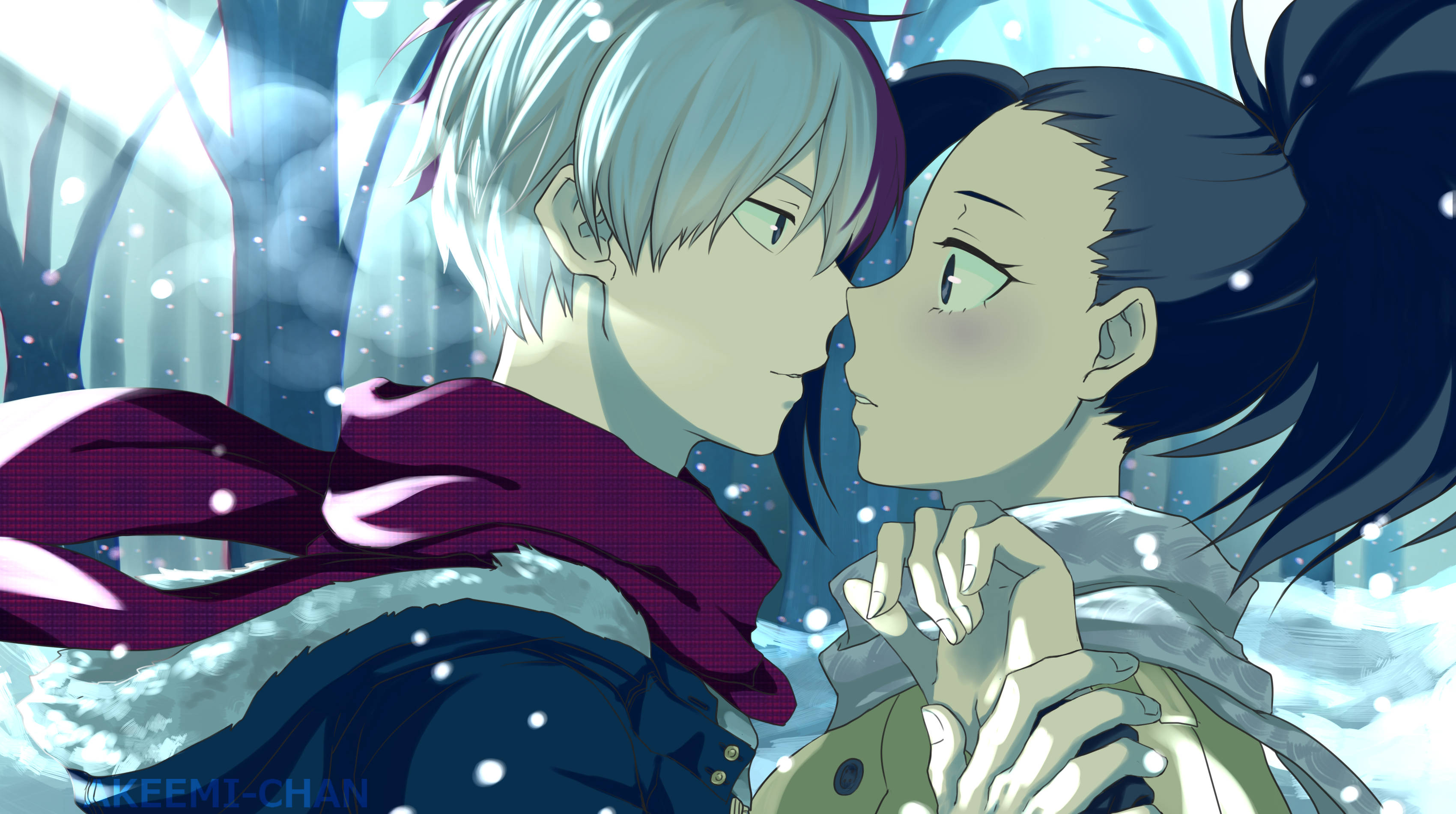 Todoroki y Momo Yaoyorozu tiernos Fondos de pantalla