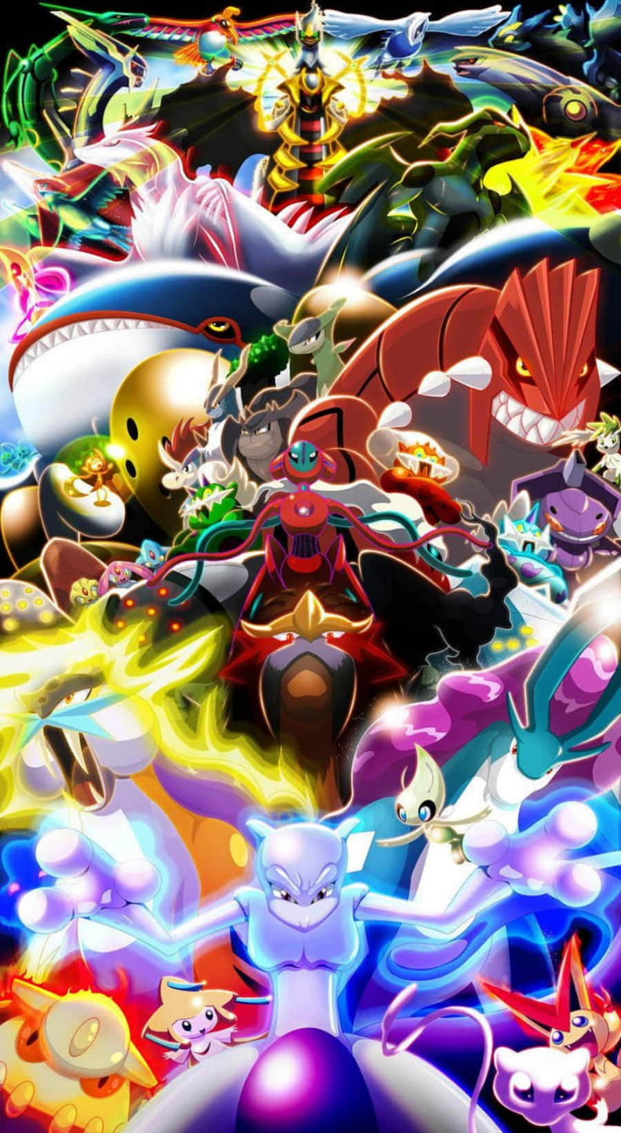 Todos los Pokémon Legendarios en una imagen para teléfono Fondos de pantalla