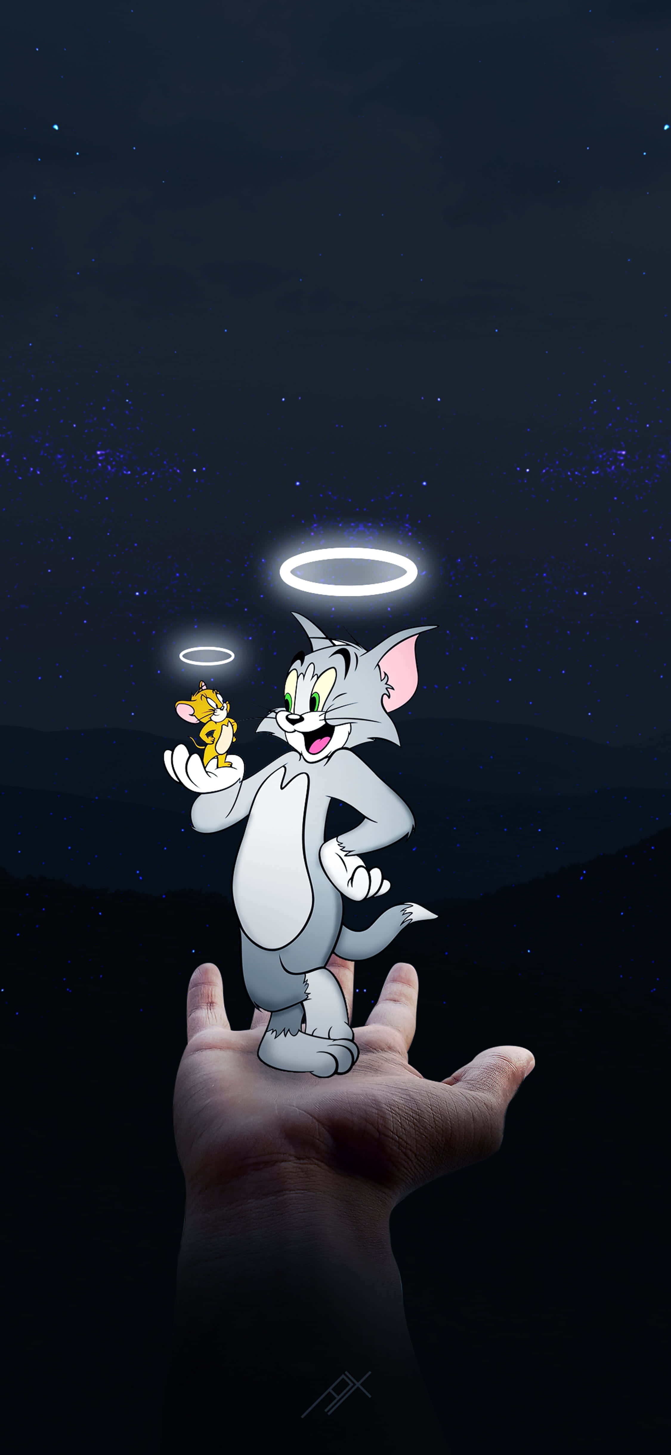 Tom y Jerry con halos fondo de caricatura Fondos de pantalla