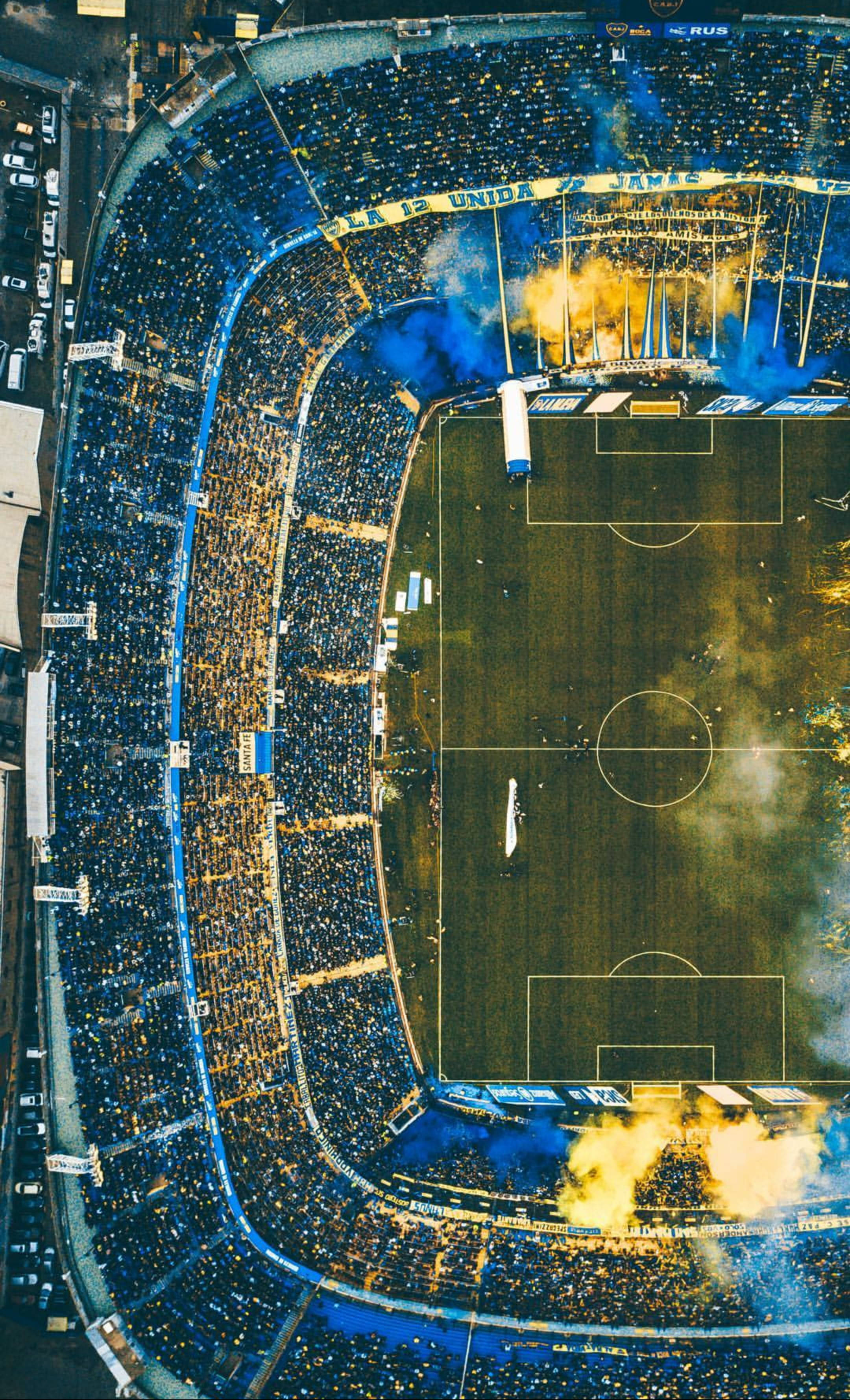 Toma de Dron HD del Estadio de Fútbol Fondos de pantalla