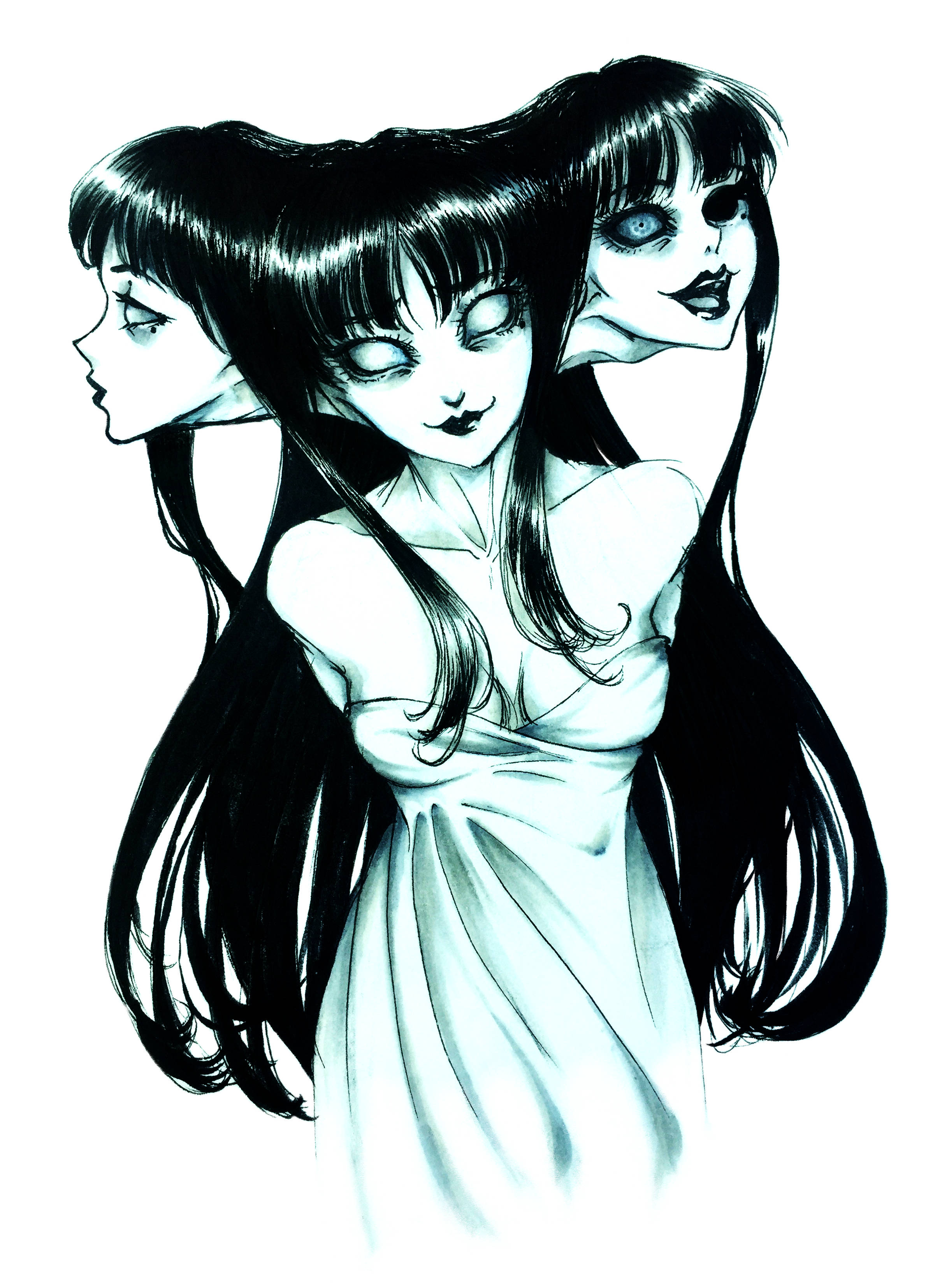 Tomie Oscura de Anime con Tres Cabezas Fondos de pantalla