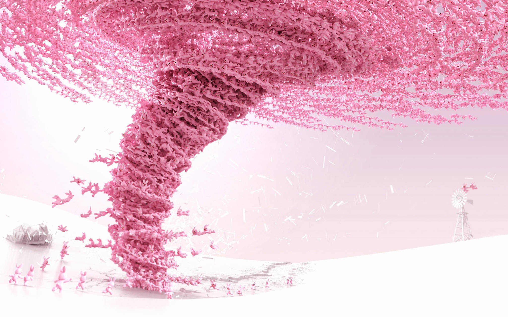 Tornado de Conejitos Rosados Fondos de pantalla