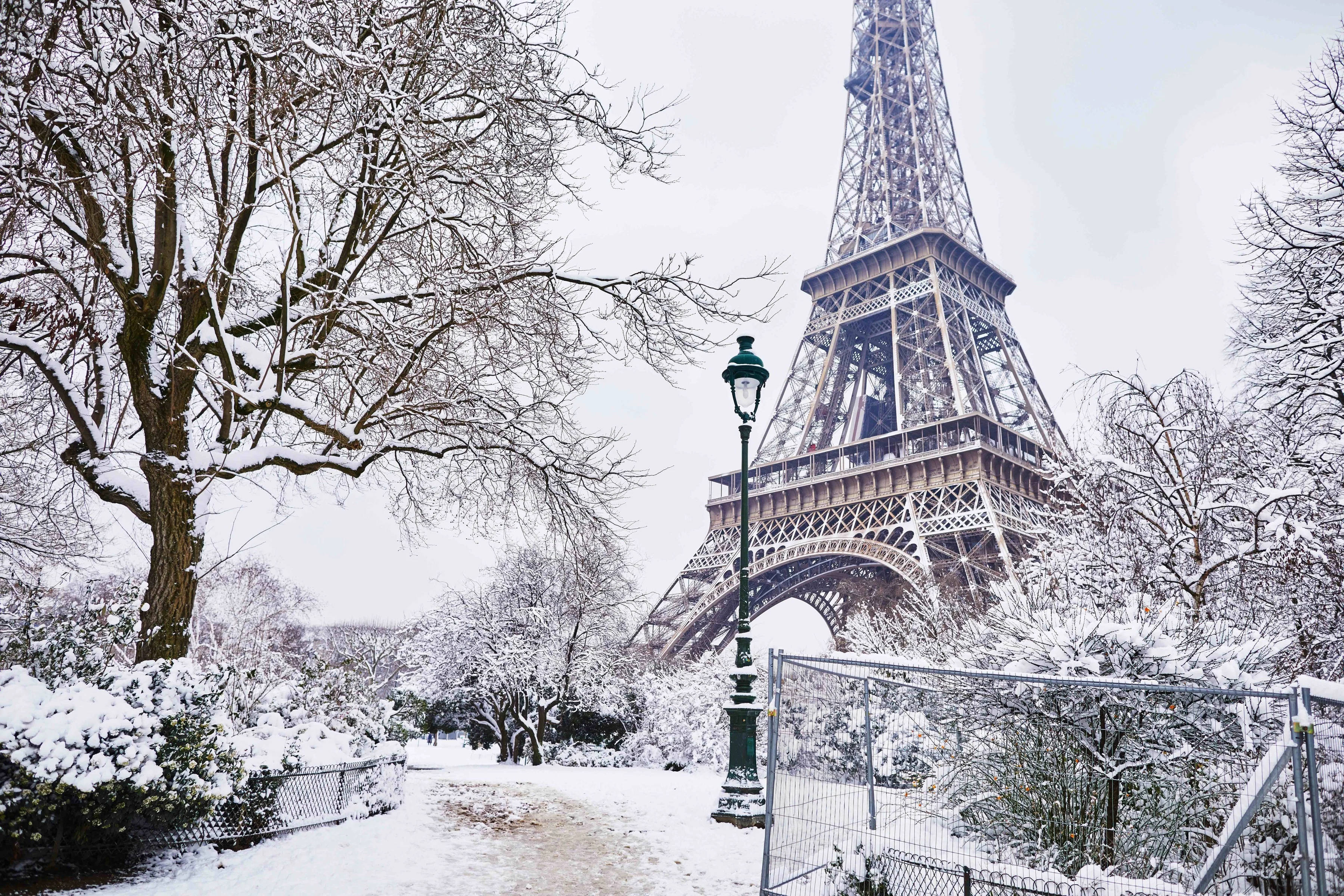 Torre Eiffel en Invierno Frío Fondos de pantalla