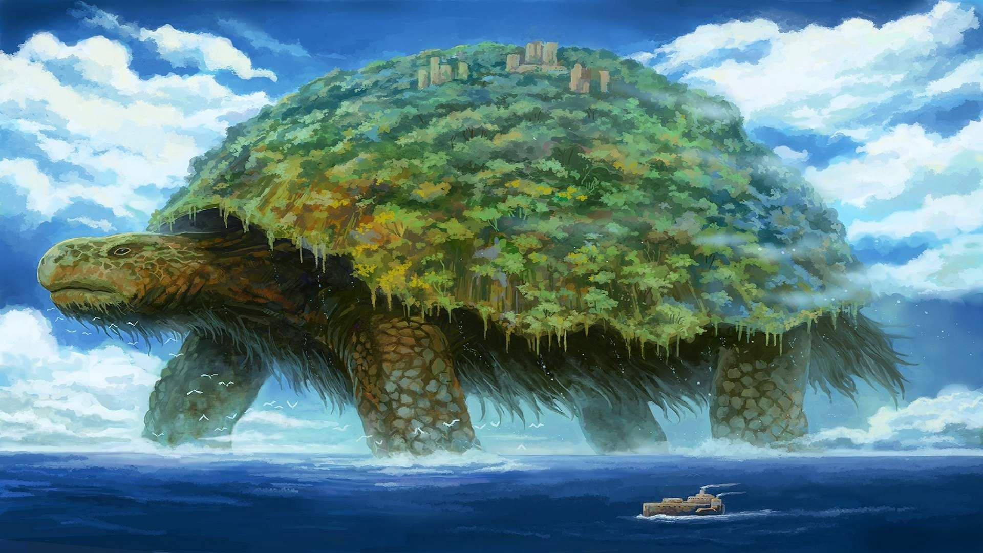 Tortuga Caricatura Aventurera en Viaje Submarino Fondos de pantalla