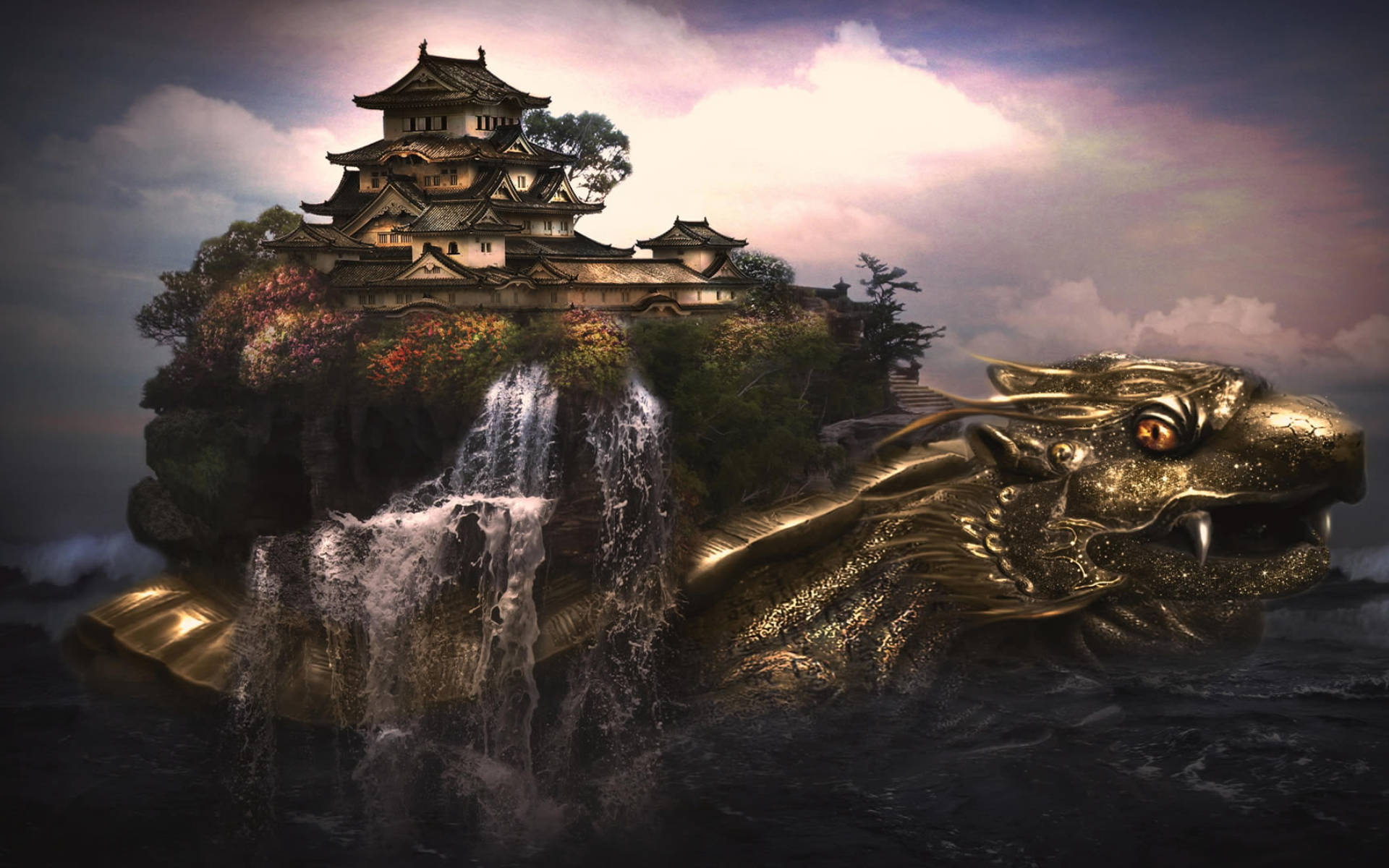 Tortuga genial santuario japonés Fondos de pantalla