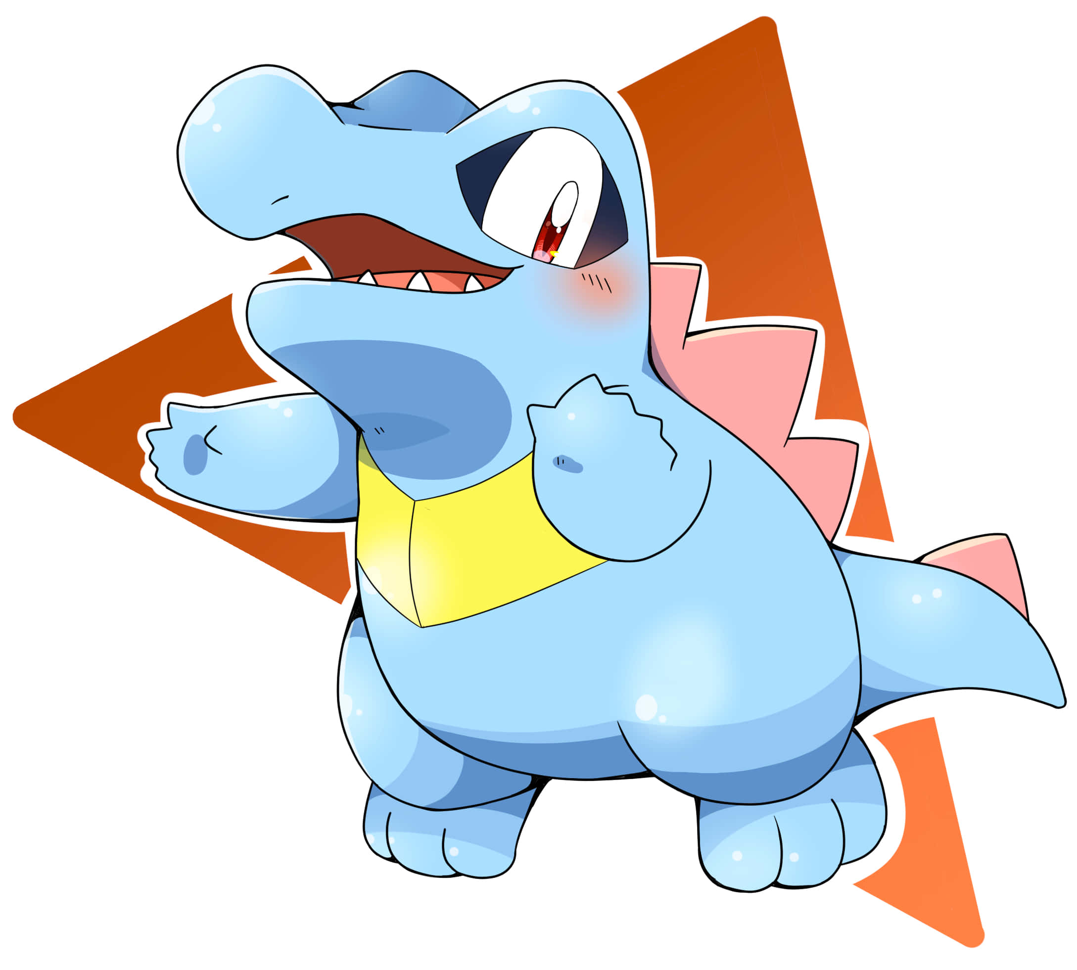 Totodile con gráfico de triángulo naranja Fondos de pantalla
