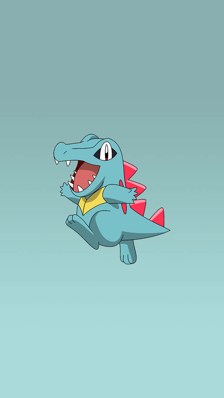 Totodile en fondo degradado verde azulado Fondos de pantalla