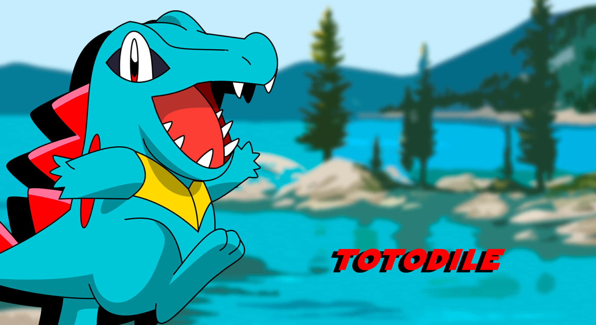 Totodile en fondo de río Fondos de pantalla