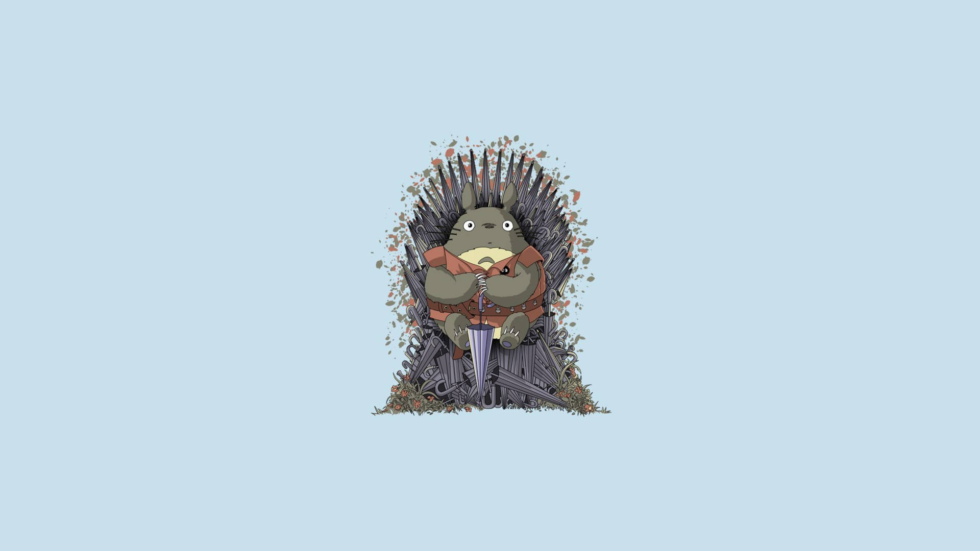 Totoro Trono de Juego de Tronos Estética Minimalista Laptop Fondos de pantalla