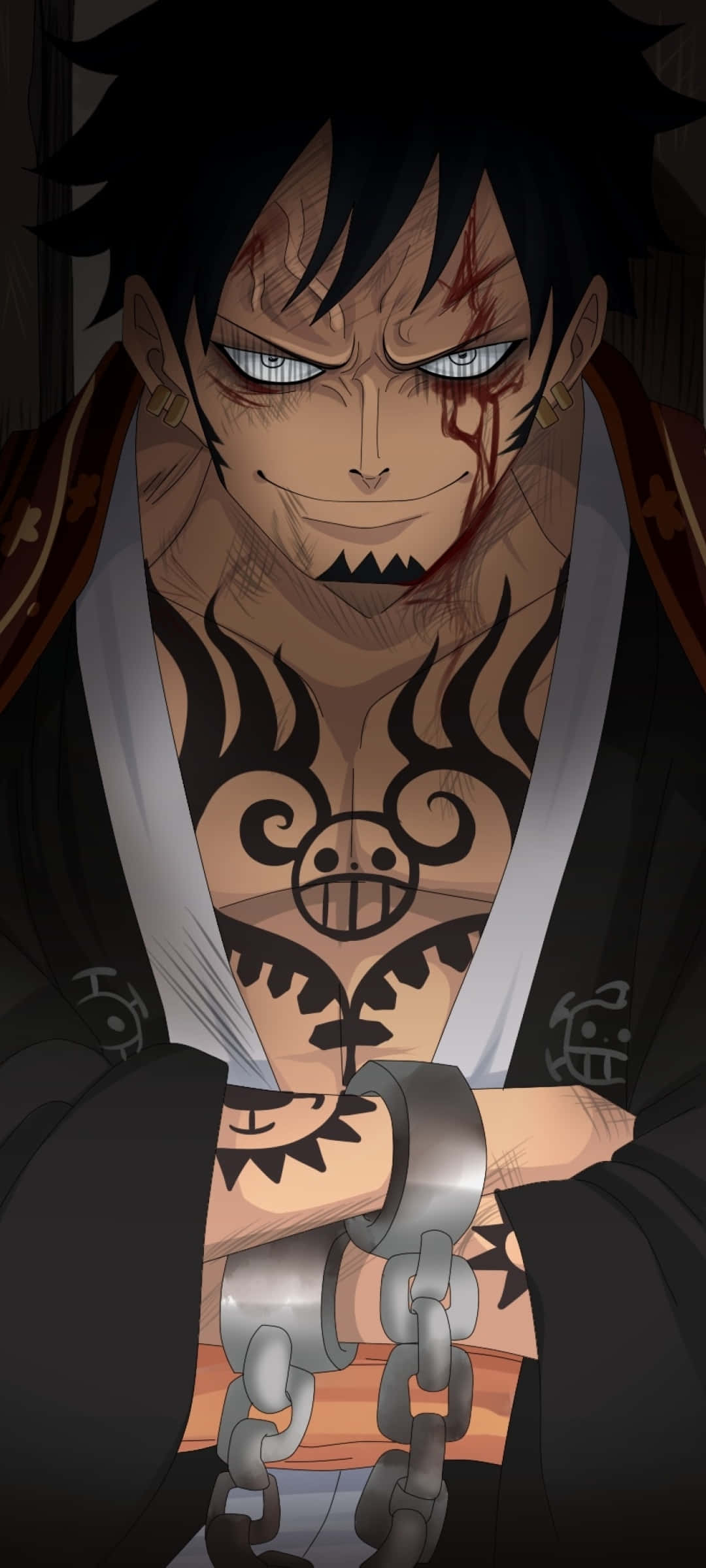 Trafalgar Law mostrando sus poderes de fruta del diablo. Fondos de pantalla