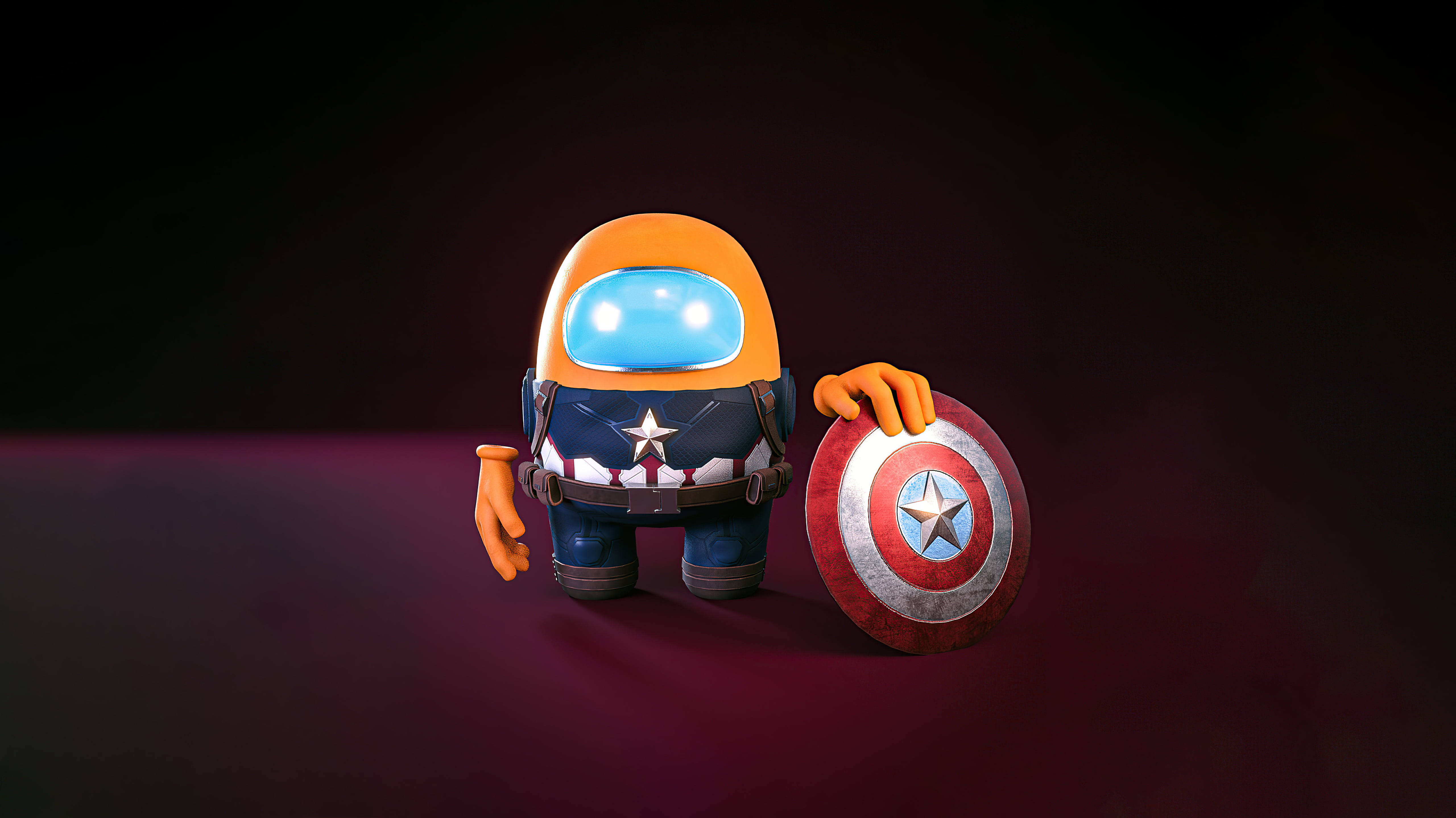Traje Estético de Among US Capitán América Fondos de pantalla