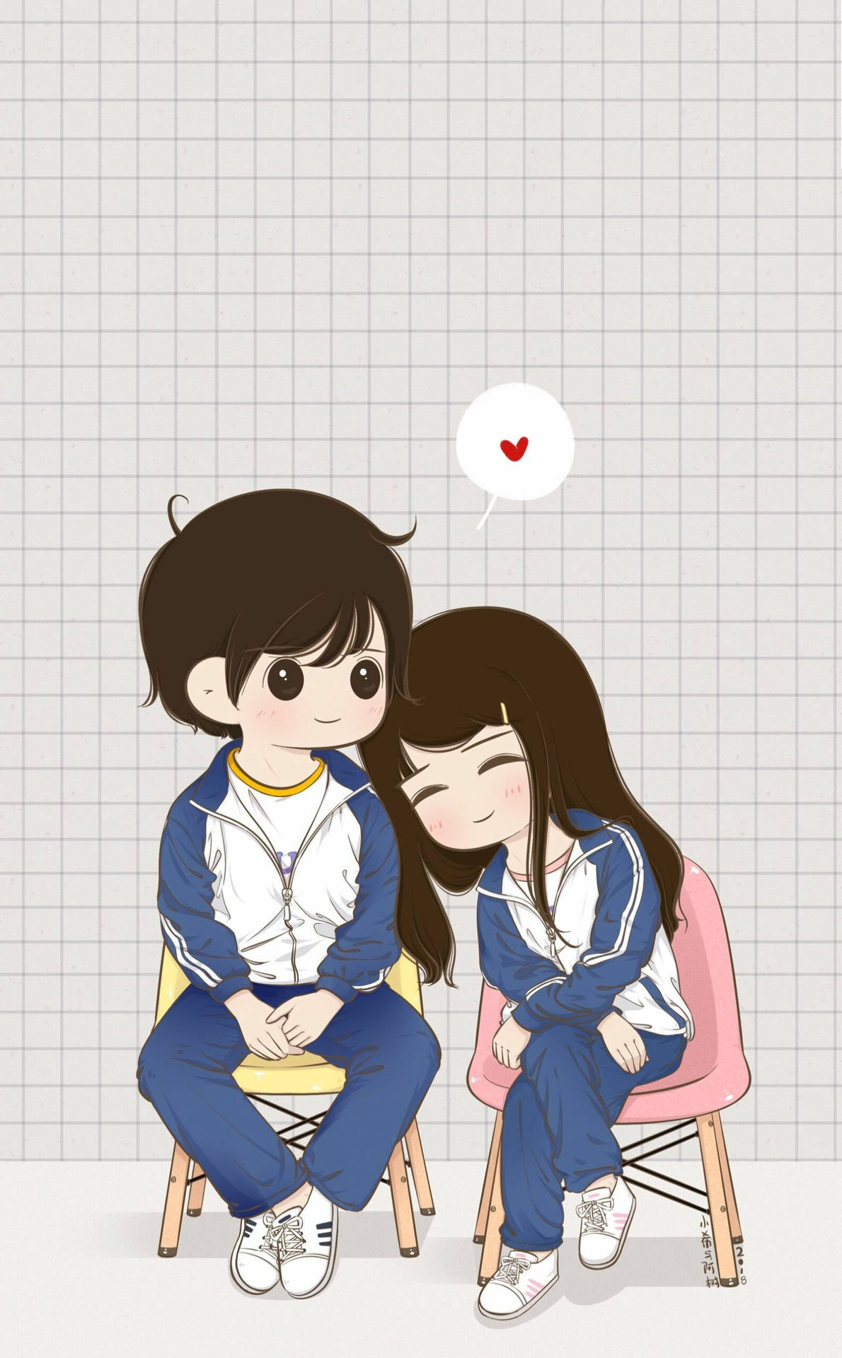 Trajes de chándal de amor de dibujos animados Fondos de pantalla