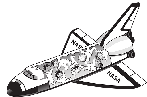 Transbordador espacial de dibujos animados con astronautas Fondos de pantalla
