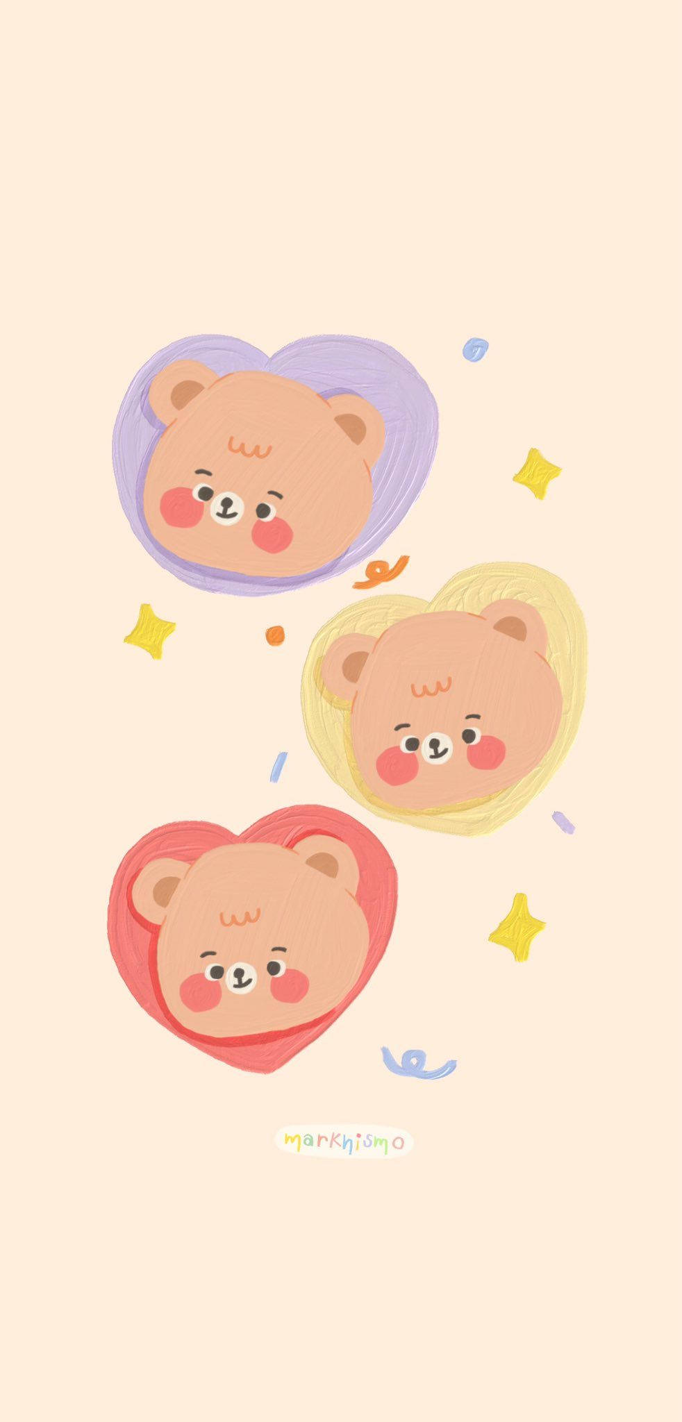 Tres Corazones de Osos Coreanos Fondos de pantalla