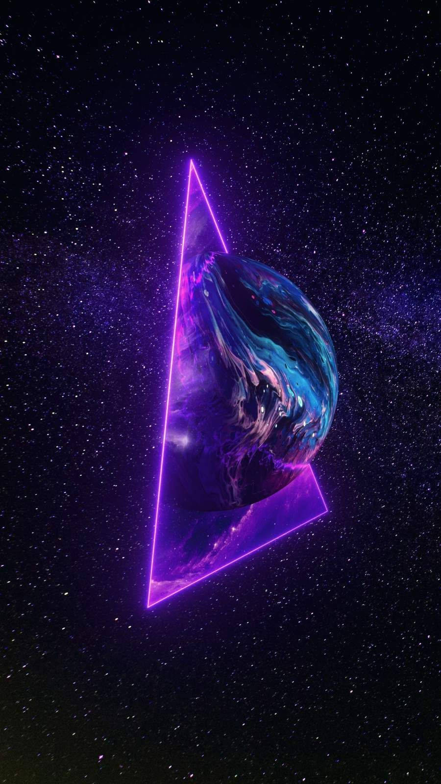 Triángulo Púrpura Tierra Estética Espacial Fondos de pantalla