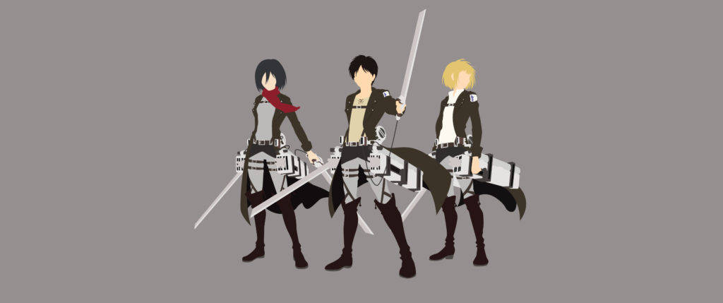 Trío de Ataque a los Titanes Anime Minimalista Fondos de pantalla