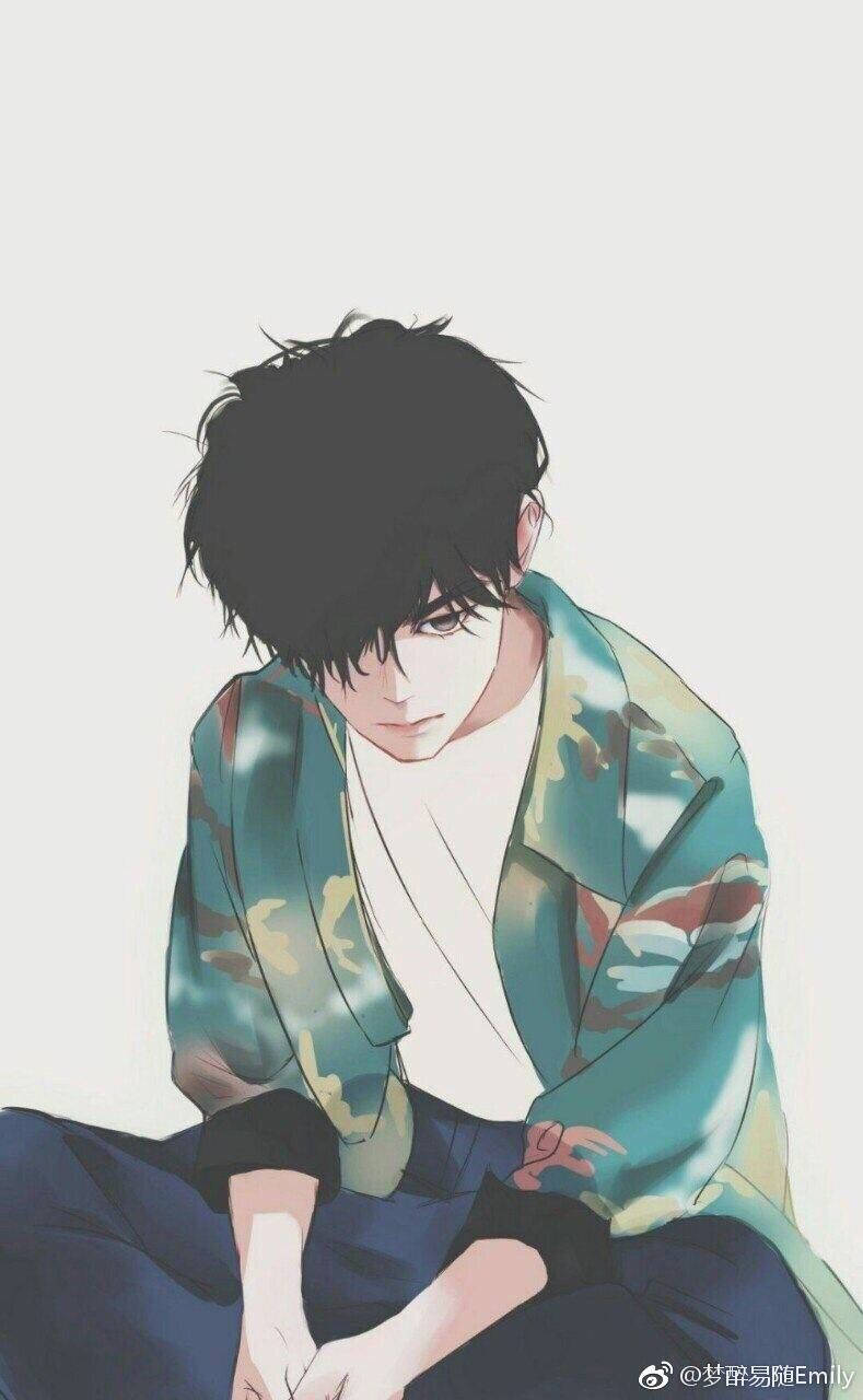 Triste Anime Con Chaqueta Camuflada Estética Fondos de pantalla