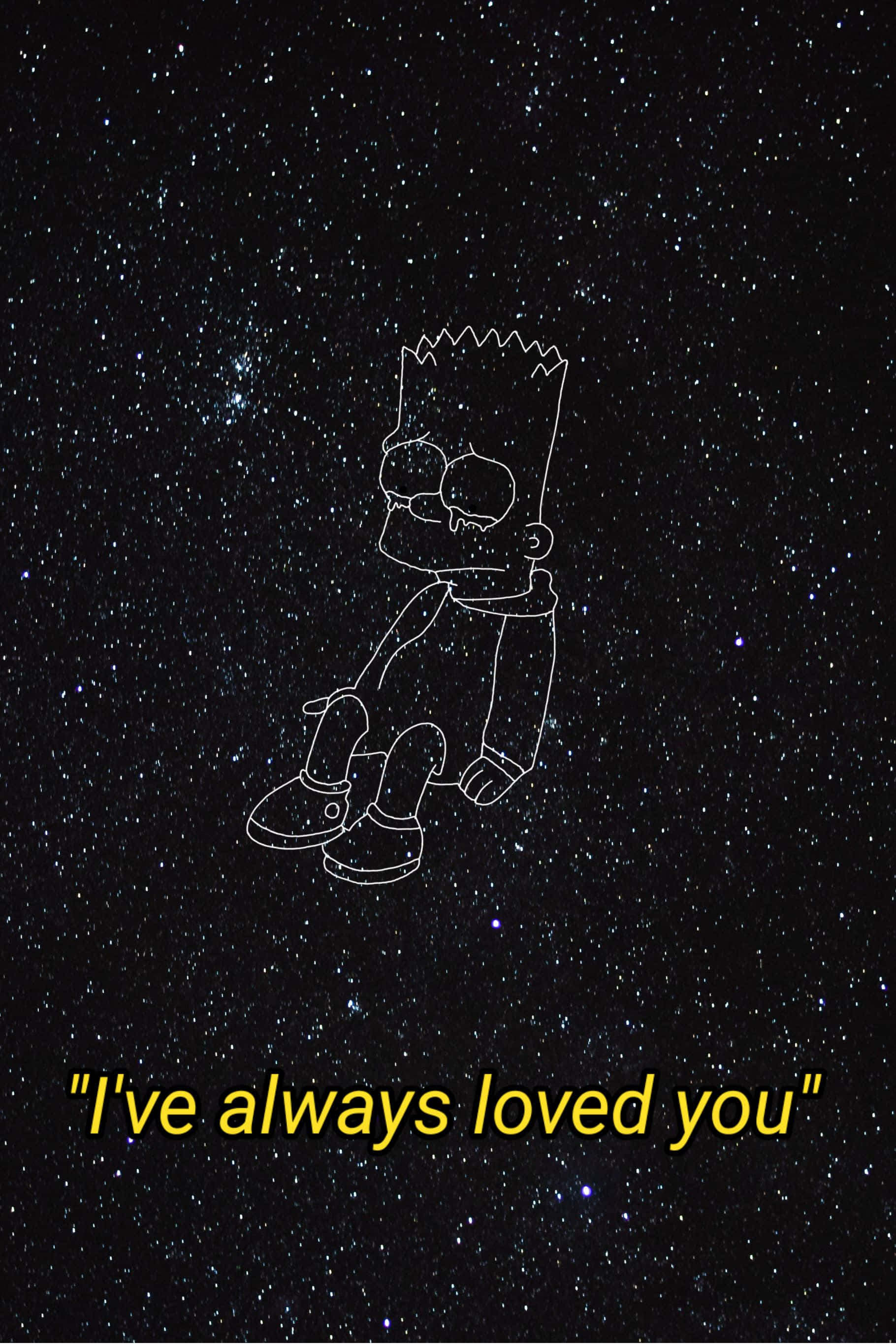 Tristeza de Bart Simpson en constelación Fondos de pantalla