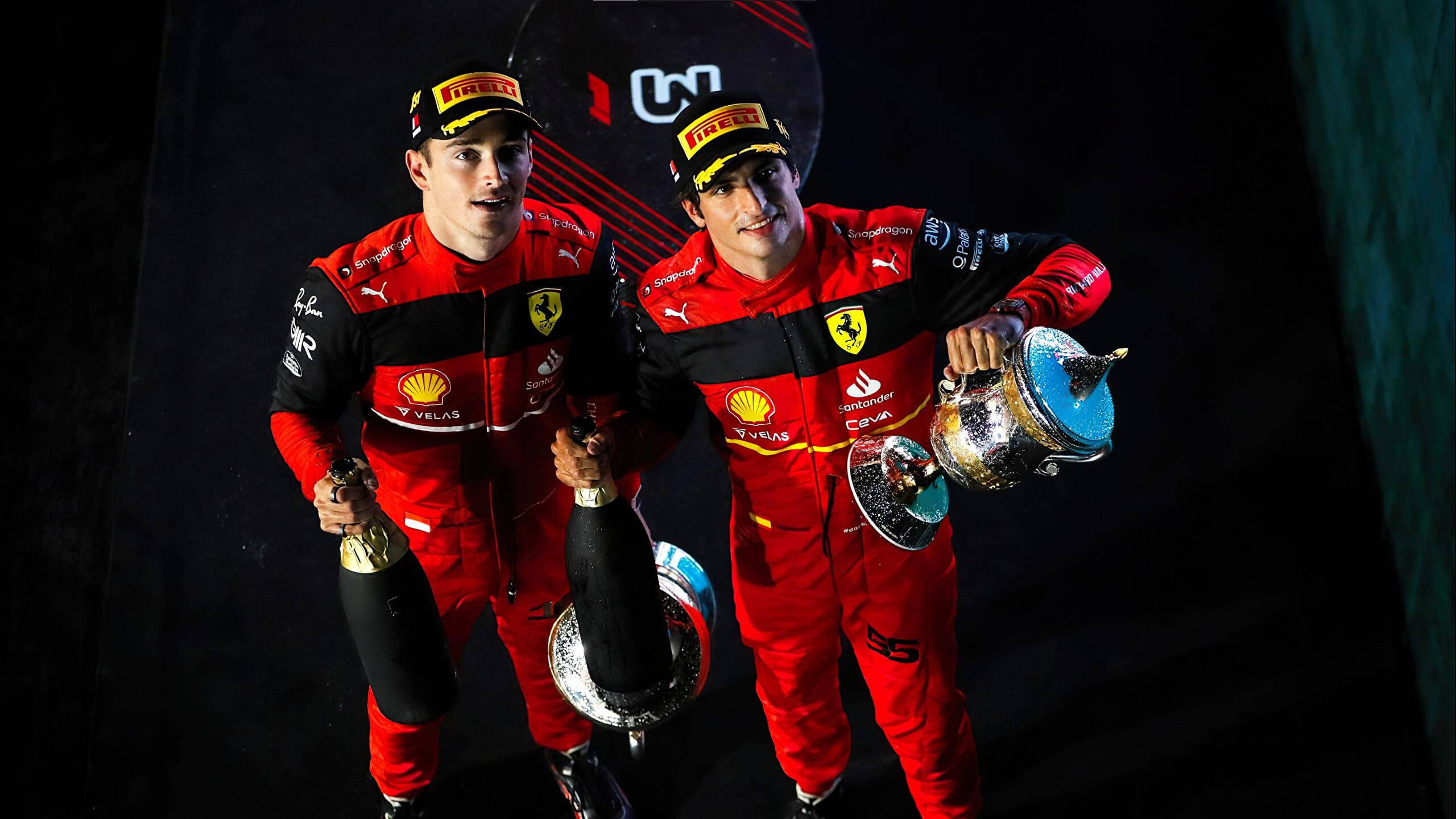 Trofeo de Charles Leclerc y Carlos Sainz Fondos de pantalla