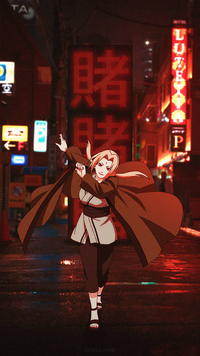 Tsunade en calle japonesa de ciudad Fondos de pantalla
