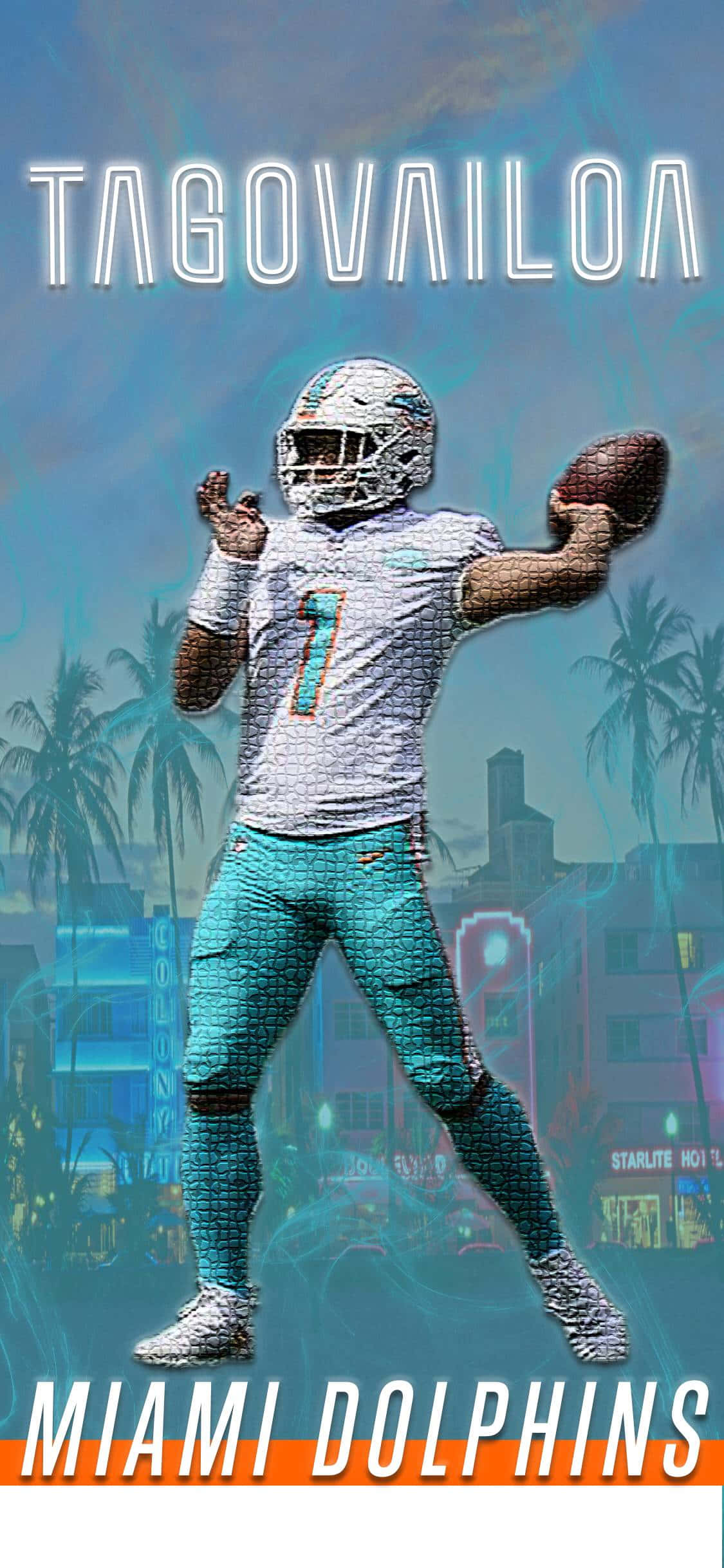 Tua Tagovailoa concentrado en la jugada durante un partido de los Miami Dolphins Fondos de pantalla