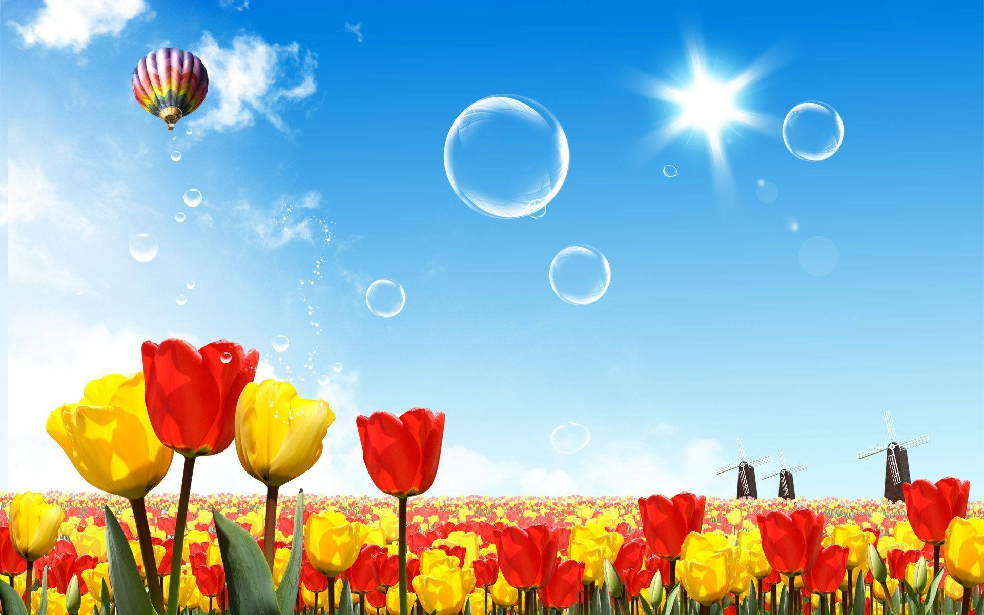 Tulipanes Arte Verano Escritorio Fondos de pantalla
