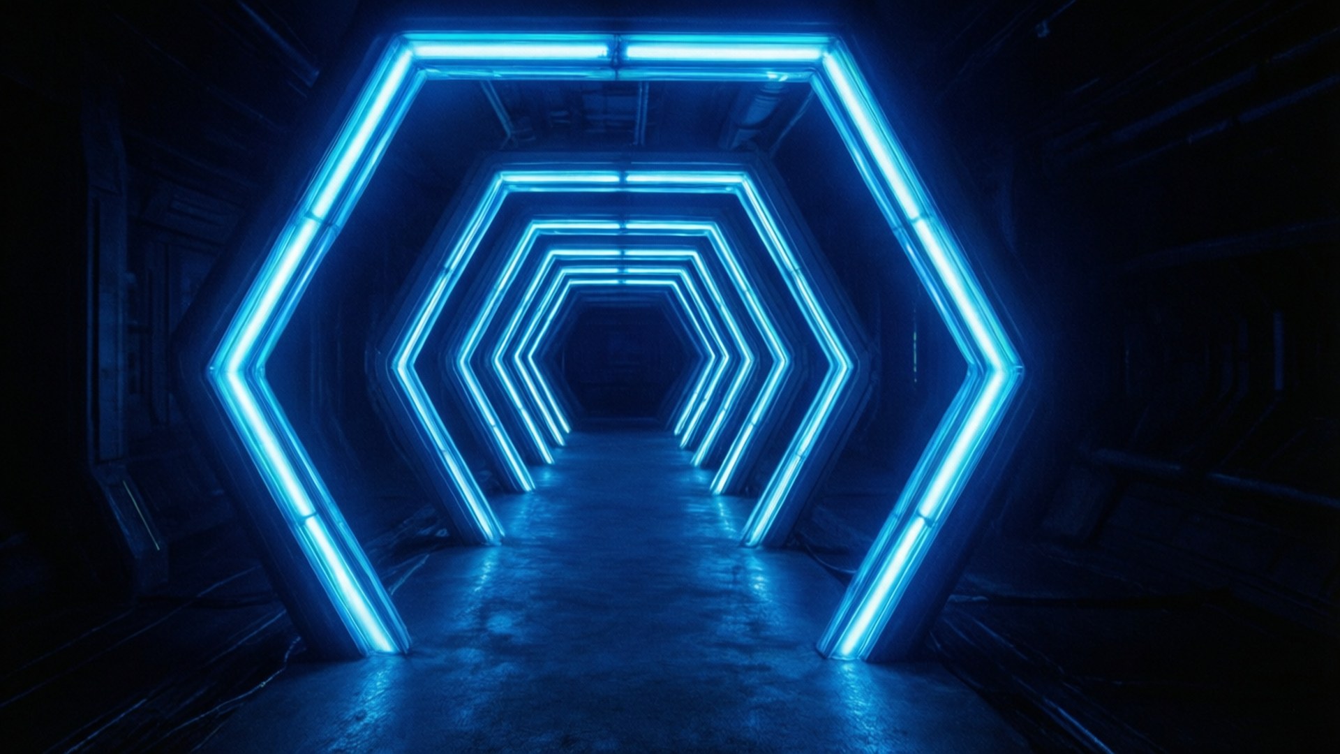 Túnel Hexagonal de Neón Fondos de pantalla