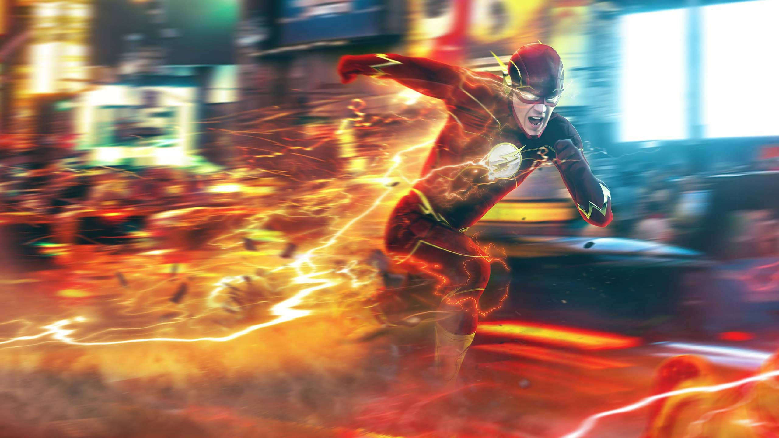 TV 4K The Flash Estética Naranja Fuerza de la Velocidad Fondos de pantalla