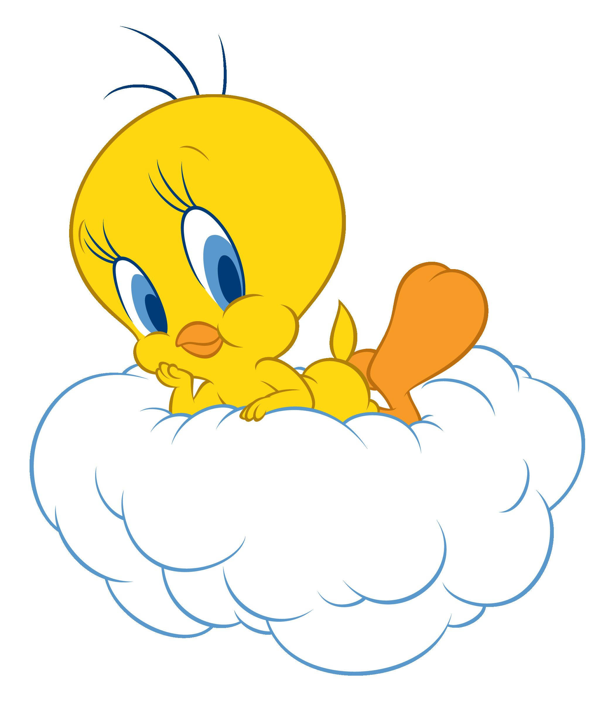 Tweety Posando en Nube Blanca Fondos de pantalla