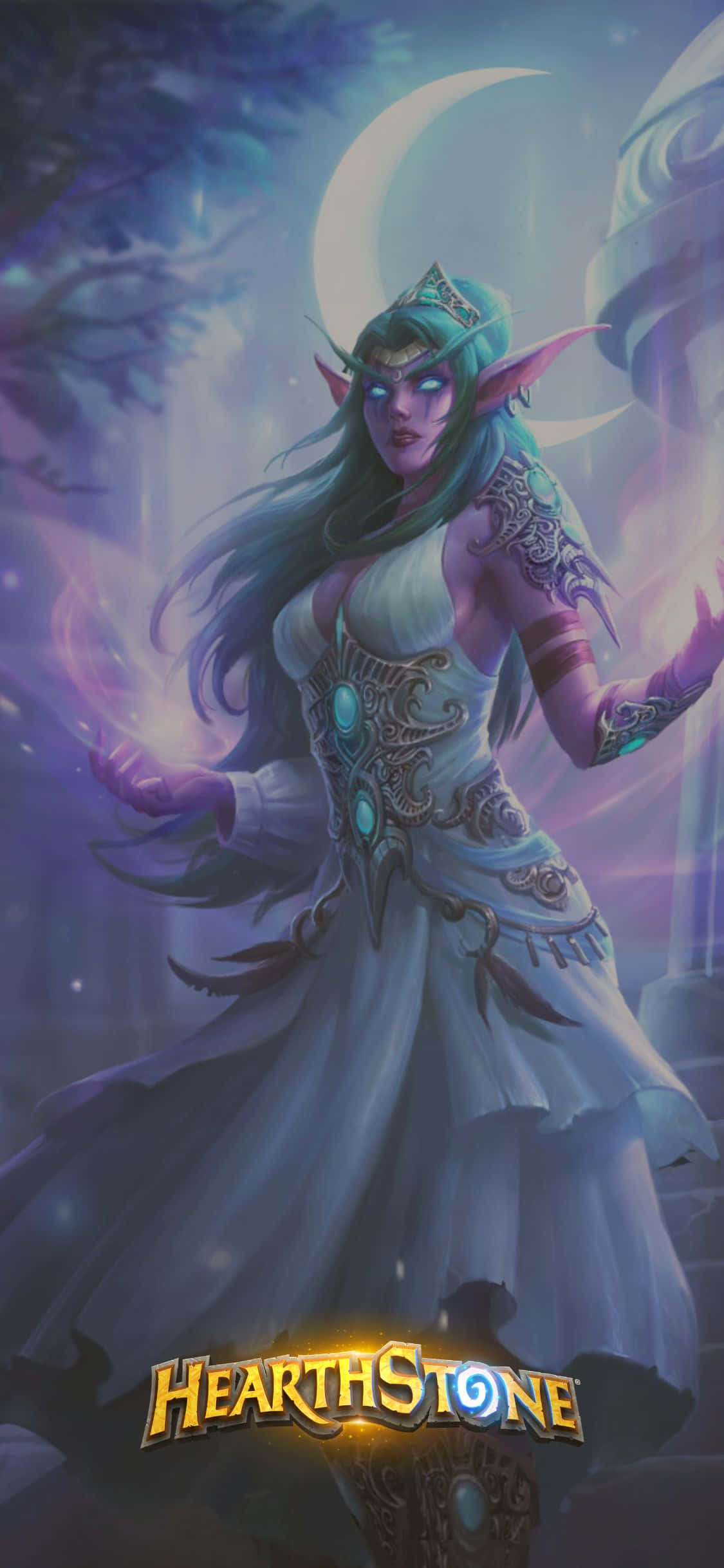 Tyrande Whisperwind Fondo de Hearthstone para iPhone XS Fondos de pantalla